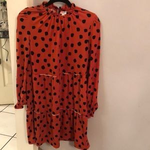 NWT Annabelle dress Orange with black spot detail xxs